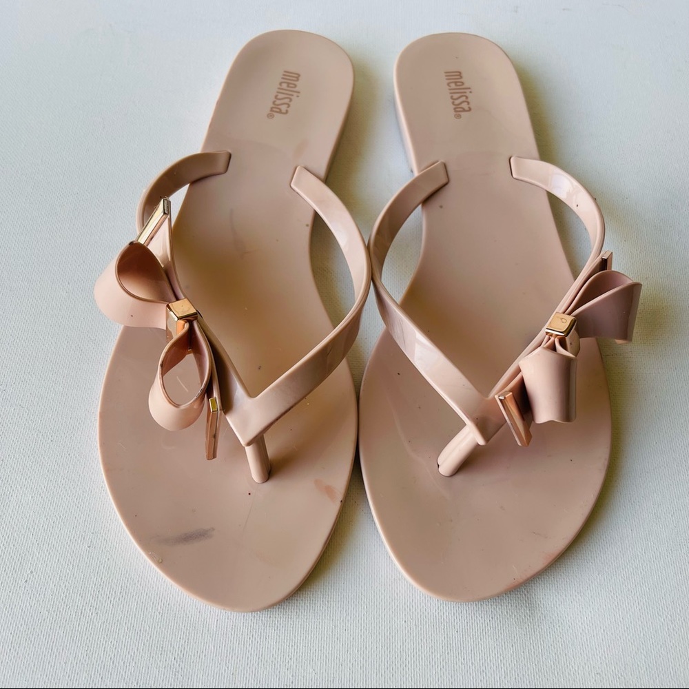 MELISSA Jelly Thong SANDALS Size 7 blush pink